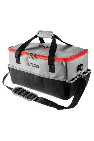 JollyMag Tool bag, with handles and carrying strap, 24 L, 50x25x25 cm, Graphi...