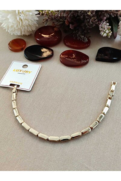 LUXURY Bade Jewelry 14K Altın Renginde Premium Çelik Bileklik Modern ve Kombi...