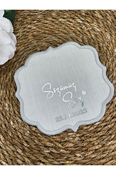 imzatasarım Kişiye Özel Sözümüz Söz Mendili – Nişan & Damat Kahve Peçetesi, T...