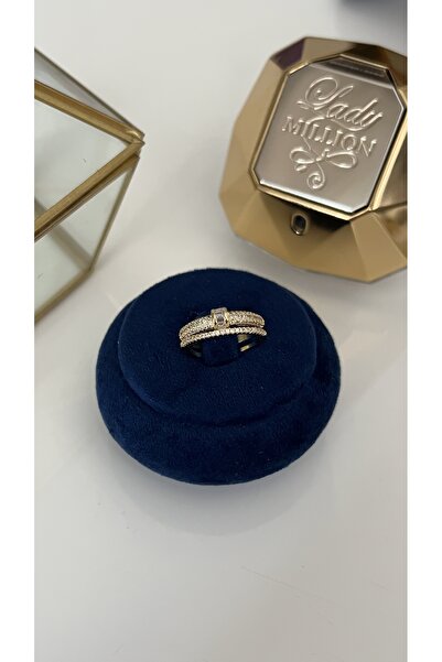 SU PERİSİ TAKI BİJUTERİ خاتم ذهبي قابل للتعديل بحجر الزركون ذو سلتين