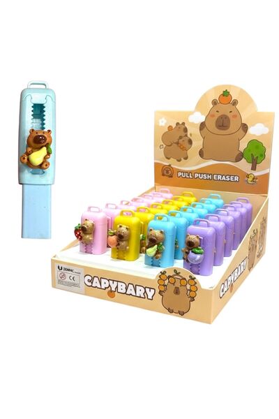 Modellino 24 Adetli Paket Toptan Capy Bara Sürgülü Silgi