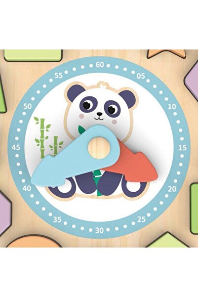 OEM Hi Pando 3D Wooden Educational Sorter Clock with Colored Numbers and Movable Hands – Learning Thro