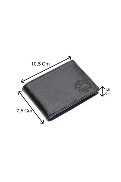 Westpolo Hakiki Deri Kağıt Para ve Bol Şeffaf Kart Bölmeli Unisex Kartlık - S...