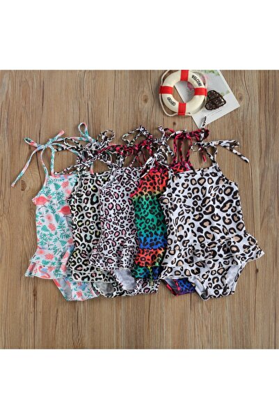 JollyMag Drool Ruffle Strappy Swimsuit (Size: 90, Model: Multicolor)