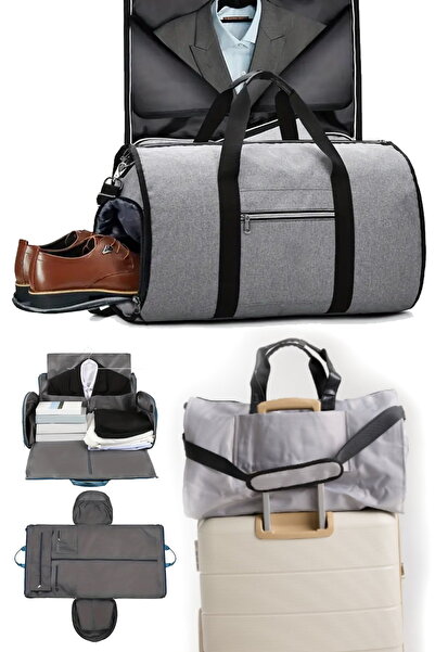 Munico Erkekler İçin Katlanabilir Siyah Takım Çantası, Ayakkabı Bölmesi ve Ce...