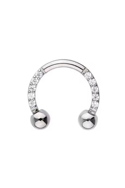 Blisse Piercing Kadın Zirkon Taşlı Body Septum Tragus Helix Çelik Piercing