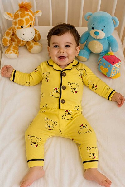 MİLAYS LİFE HOME COLLECTİON 100% Cotton Pajama Set with Colorful and Cute Characters for Babies Aged 6-24 Months