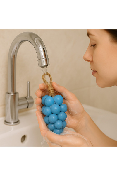 modacepte Handmade Grape Soap – 250 g (15 Balls) – Blue Ocean Scented – Natural & Decorative Hangable Soap