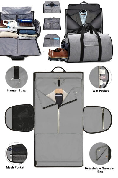 Munico İş & Tatil İçin Taşınabilir Valiz Kırışmaz Kıyafet Takım Elbise Ayakka...