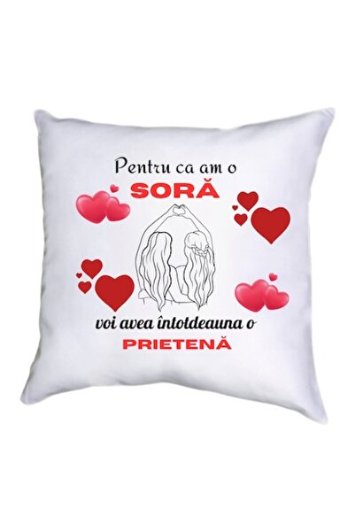 OEM Decorative Pillow, 40x40 cm, Personalized for the best sister in the world