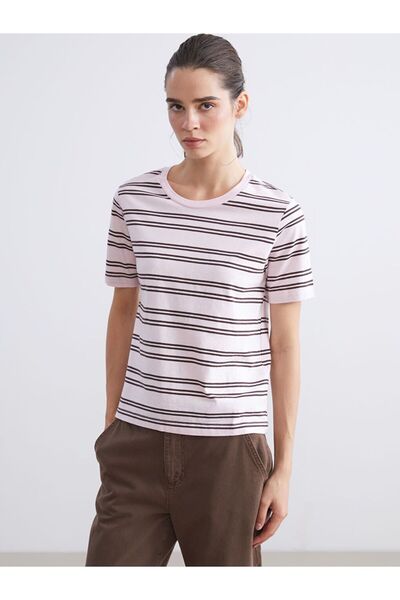 LC Waikiki Striped 100% Cotton Women's T-Shirt