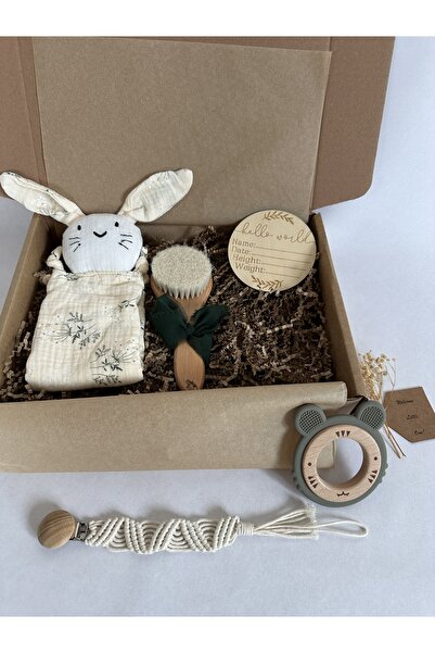 Amla Set cadou bebeluși Amla, jucărie dentiție din silicon, mini pătura atașa...