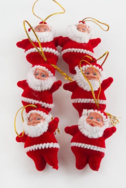 Genel Markalar 6 Adet Küçük Noel Baba Yılbaşı Ağaç Süsü