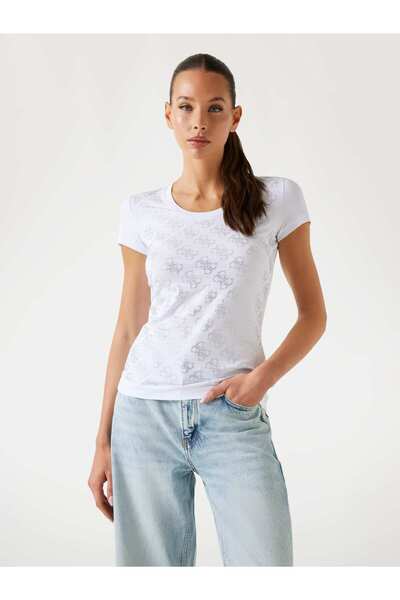 Guess Taşlı 4G logolu t-shirt
