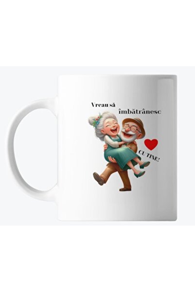 OEM Personalized mug "I want to grow old with you", White, 330 ml