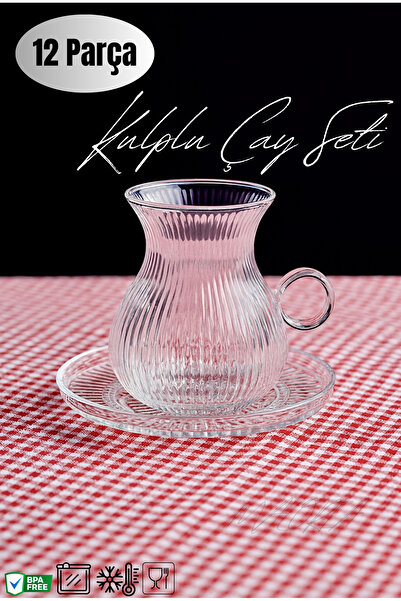 Maloria 6 Adet Keyfi Ala Yüzük Şekli Borosilikat 6'lı Çay Bardağı