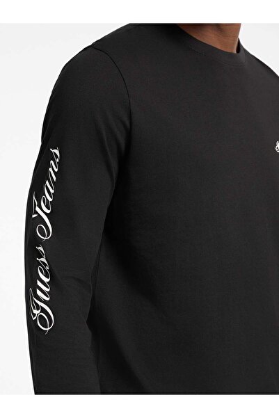 Guess Logo Patterned Long-Sleeved T-Shirt