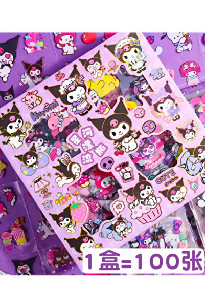 synshop Kuromi Cinnaorol My Melody 570 Adet 100 Sayfa Etiket Seti Ajanda, Gün...