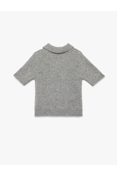 Koton Pulover tricotat cu mânecă scurtă și guler polo cu croială normală