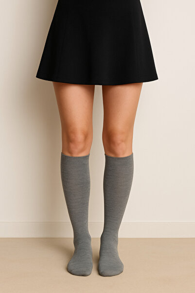 Özeren Çorap Women's Knee-Length Wool Socks Set of 3