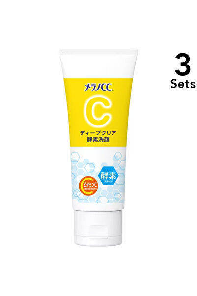 MELANO CC غسول الوجه روهتو ديب كلير إنزيمي 130 جم (مجموعة من 3 قطع)