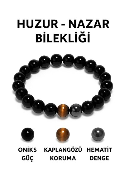Doğal Hematit Huzur Ve Nazardan Koruma Sağlayan Bileklik | Nazar Ve Huzur Taşı