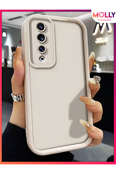 Molly HONOR 90 İçin Bej Kenarları Kalın Pan Silikon Kılıf
