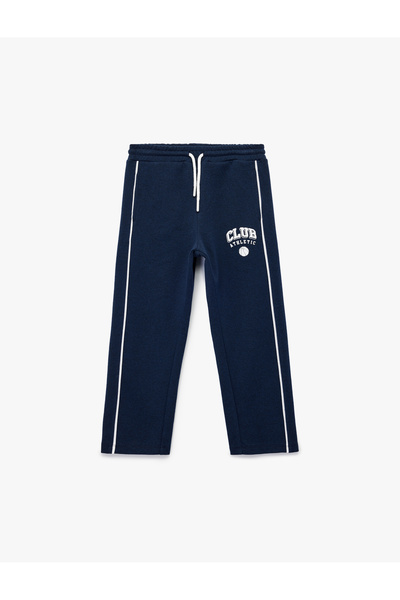 Koton Cepli Beli Bağlamalı Çizgili Baskılı Loose Fit Eşofman Altı