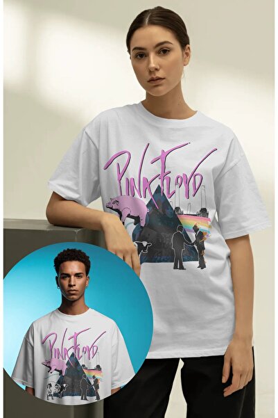 Fuddy Moda Μπλουζάκι Unisex Pink Floyd με γράμματα, μπλουζάκι με στάμπα ροκ μ...