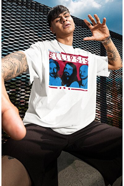 Fuddy Moda تي شيرت مطبوع للجنسين من Biffy Clyro Ellipsis، تي شيرت كبير الحجم ذو طابع موسيقى الروك ذو الرقبة الدائرية