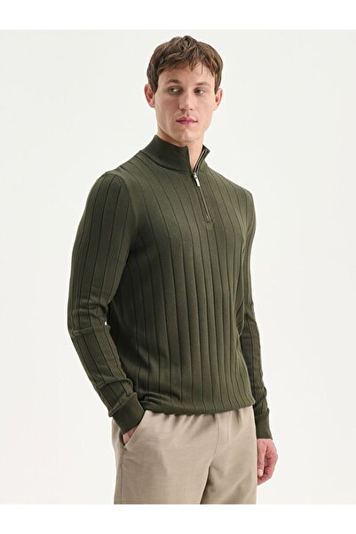 LC Waikiki Zippered Stand Collar Men's Knitwear Sweater