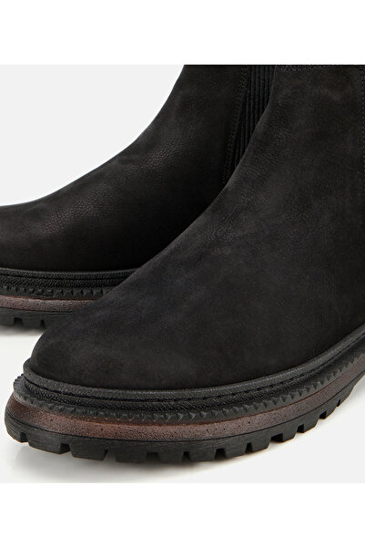 Hotiç Erkek Nubuk Deri Siyah Lastik Detaylı Chelsea Bot