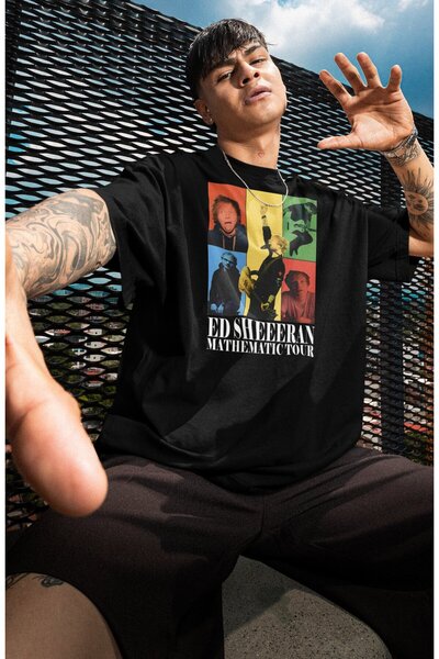 Fuddy Moda Μπλουζάκι με στάμπα Unisex Ed Sheeran, μπλουζάκι με λαιμόκοψη με μ...