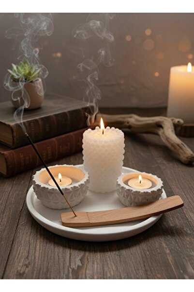 VARKAL İskandinav Tarzı Desenli Minimal Mumluklar, Buble Mum, Pinterest Tepsi...
