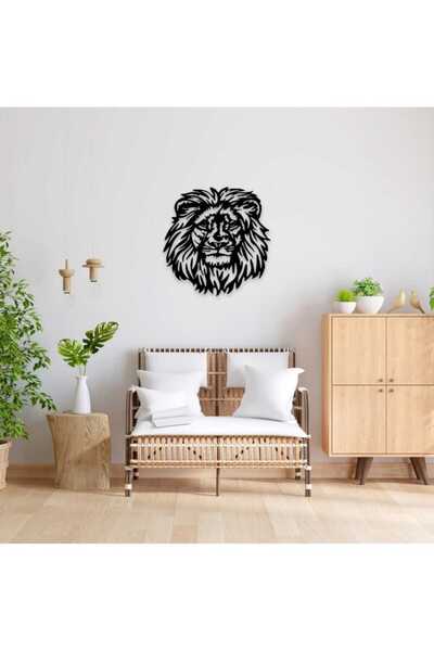 VEYA لوحة معدنية جدارية على شكل أسد زينة جدارية بلمسة نهائية لامعة من معدن جد...