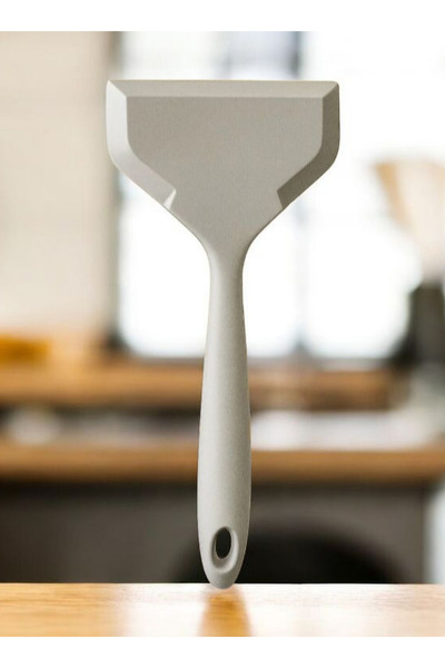 HZL HOME 1 Adet Gri Geniş Spatula Isıya Dayanıklı Silikon Spatula