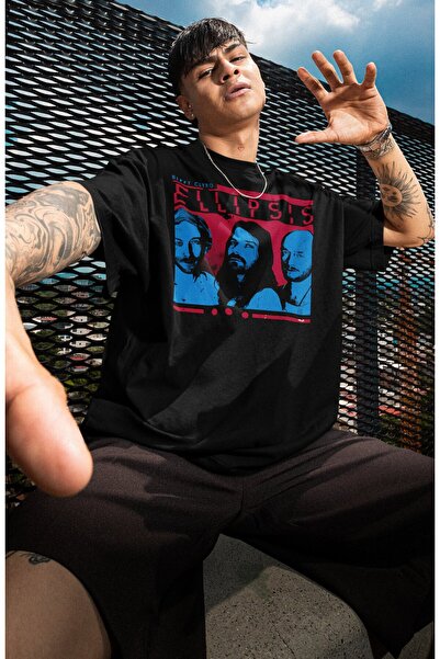 Fuddy Moda تي شيرت مطبوع للجنسين من Biffy Clyro Ellipsis، تي شيرت كبير الحجم ذو طابع موسيقى الروك ذو الرقبة الدائرية