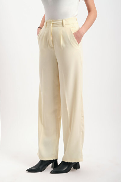 WE AND ME Yüksek Bel Geniş Paça Krep Kumaş Pantolon