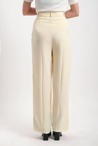 WE AND ME Yüksek Bel Geniş Paça Krep Kumaş Pantolon