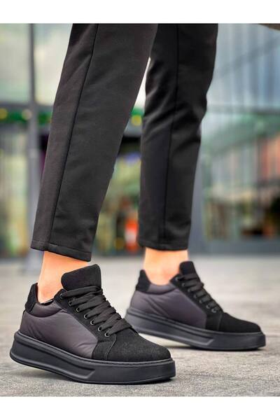NEST GROUP Kb-046 Kuback Black Parachute Black High Sole Casual Sneakers