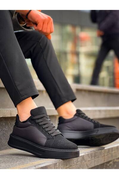 NEST GROUP Kb-046 Kuback Black Parachute Black High Sole Casual Sneakers