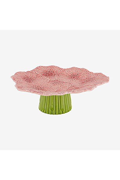Bordallo Pinheiro Maria Flor Pink Ceramic Cake Stand 28 cm