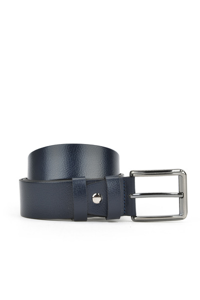Ziya , Genuine Leather 4 cm Men's Belt 151980Z203 Navy Blue