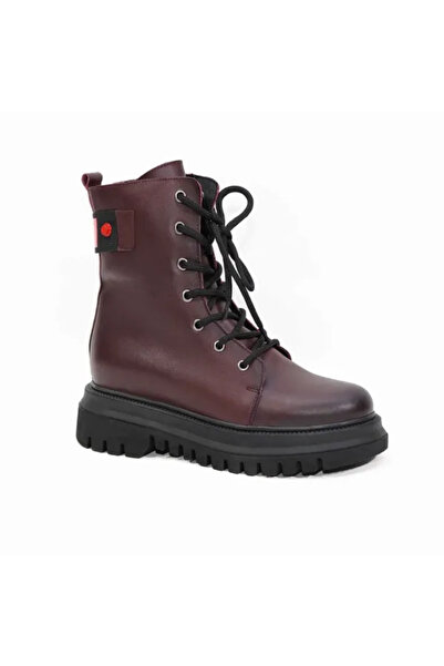 Piello Padded boots, made of genuine leather, Cherry