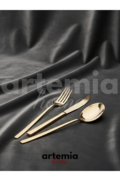 Artemia Home Elda Gold 48 Piece Dinnerware Set | 18/10 Stainless Steel | Gold Plated Tableware Set