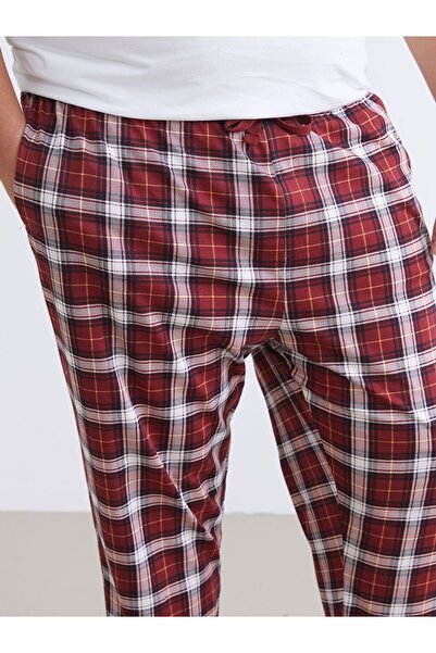 LC Waikiki Büyük Beden Standart Kalıp Ekose Erkek Pijama Alt