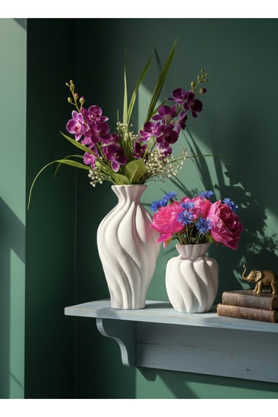 VARKAL 2'Li İskandinav Tarzı Modern Bohem Kıvrımlı Pinterest Vazo