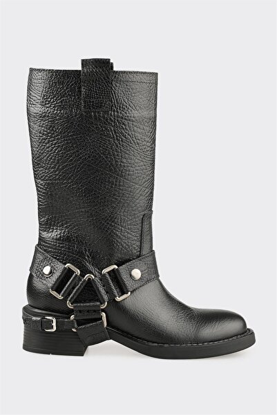 Elle Shoes Siyah Deri Kadın Günlük Bot