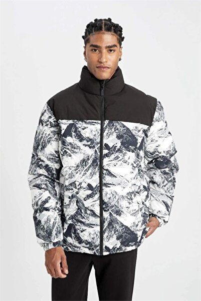 DeFacto Αδιάβροχο O oversized Αντιανεμικό Μαύρο Ανδρικό Παλτό C6059AX/BK81