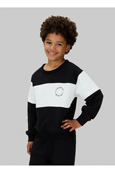 Calvin Klein Çizgili Siyah Erkek Çocuk Eşofman Takımı IB0IB02573BEH